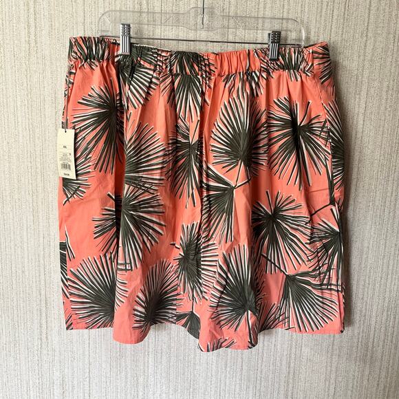 A New Day Pink And Green Palm Print Elastic Waist Skirt Size XXL‎ - Picture 1 of 6